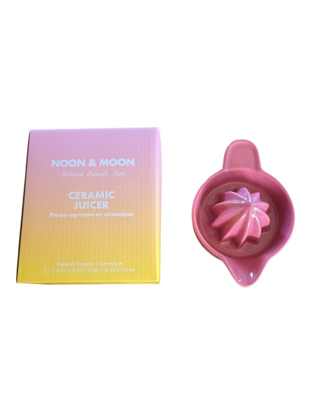 Noon and Moon NIB Ceramic Juicer in Pink Retail $48